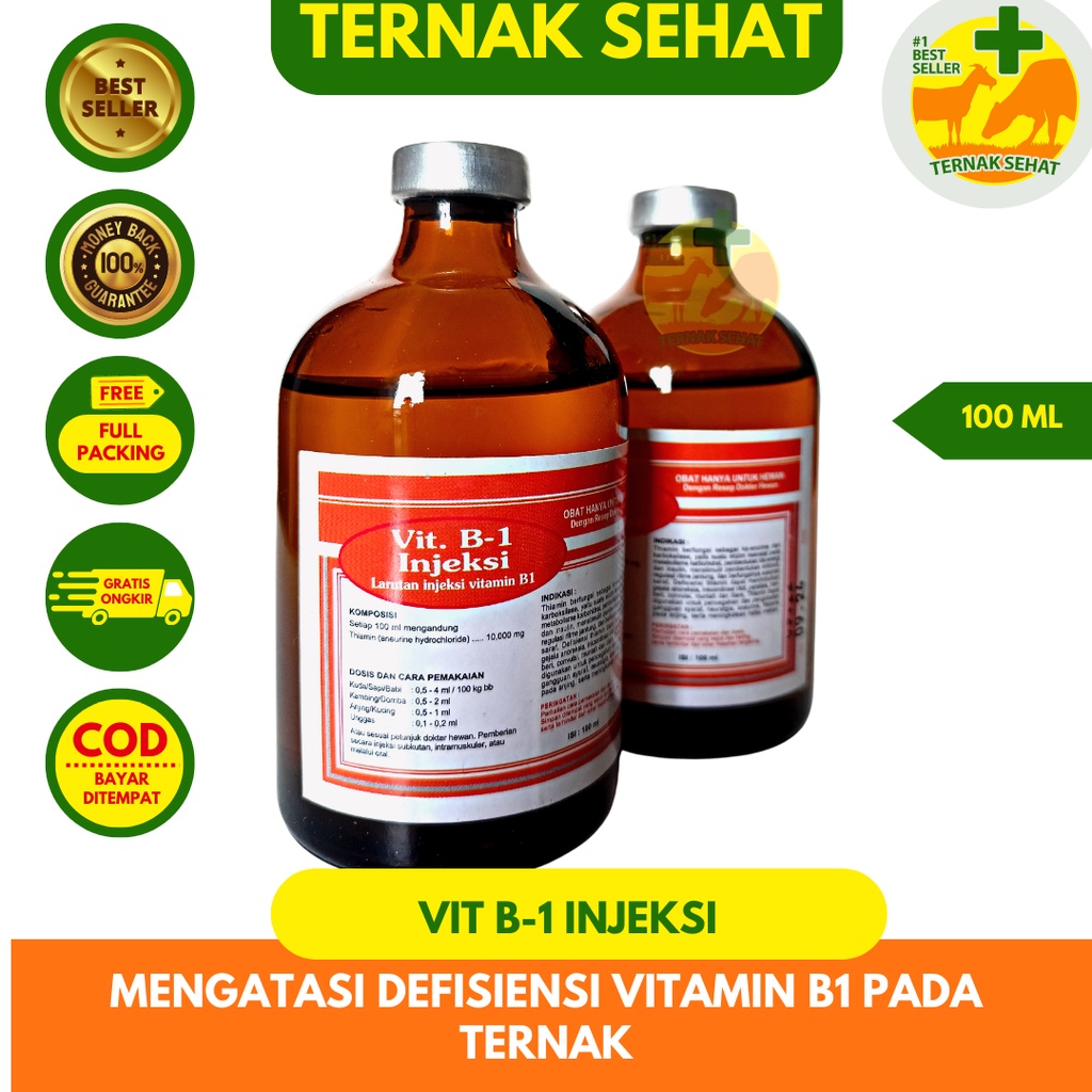 Jual Vitamin B1 injeksi hewan peliharaan dan ternak vitamin injeksi