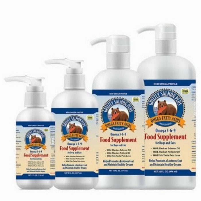 GRIZZLY SALMON OIL - FOOD SUPPLEMENT VITAMIN FOR DOGS & CATS