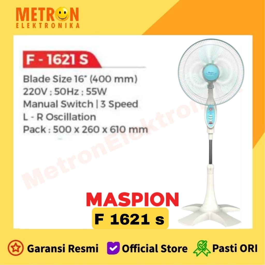 MASPION F 1621 S KIPAS ANGIN / STAND FAN 16 INC / F1621S