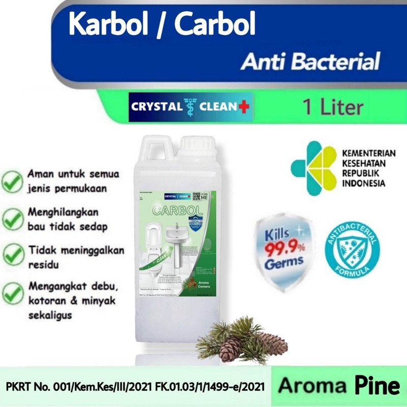 Crystal Clean 1L Karbol Sabun Pembersih Lantai Kamar mandi