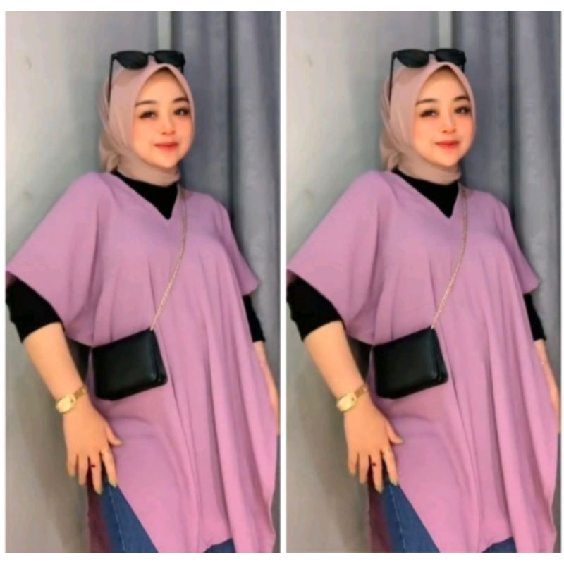 PROMO ATASAN WANITA/LONG NAGITA SQUARE KRINGKELE AIR FLOW/PAKAIAN WANITA/BAJU BLOUSE