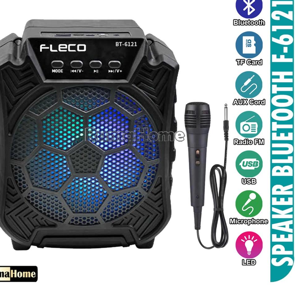 Paling Dicari Speaker Bluetooth Karaoke Wireless ORI Fleco F-623/625/6121 6,5 Inchi Gratis Microphon