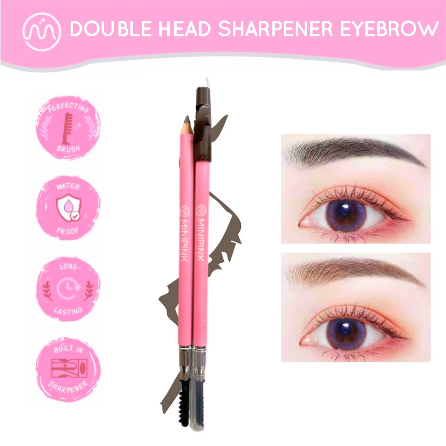 MINIPINK Double Head Pensil Alis Anti Air Tahan Lama Eyebrow MP010