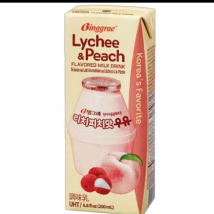

Binggrae flavoured milk lychee & peach 200ml