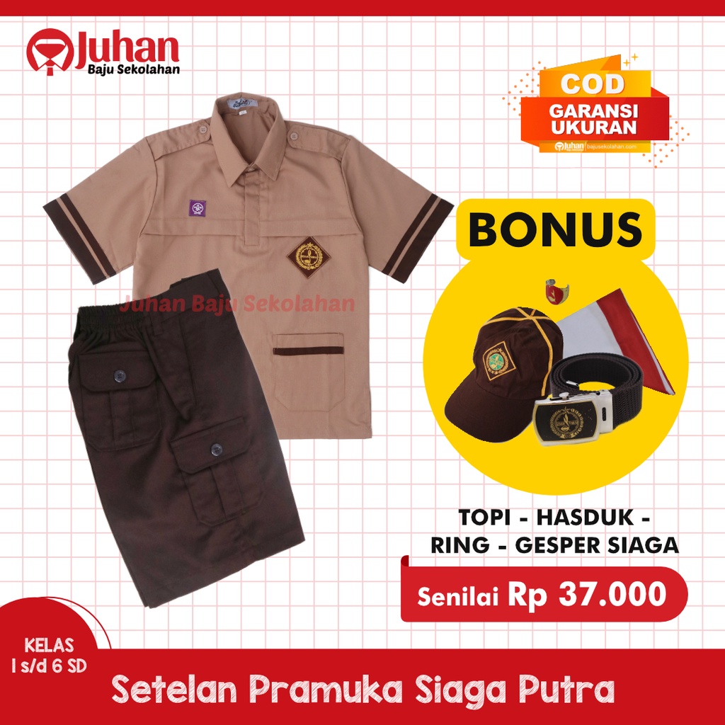 Jual Setelan Seragam Pramuka Siaga SD Seragam Siaga SD Baju Pramuka SD ...