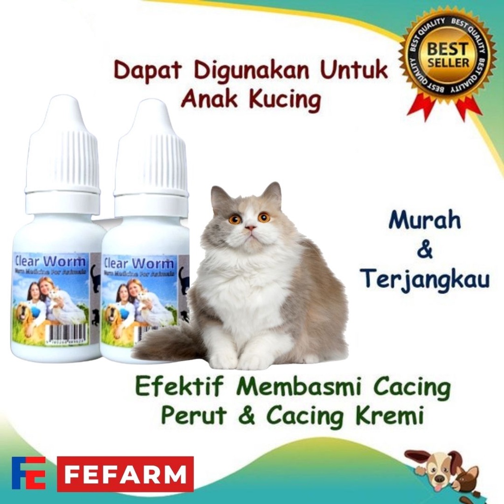 Obat Cacing Kucing Anjing Kelinci Clearworm FEFARM