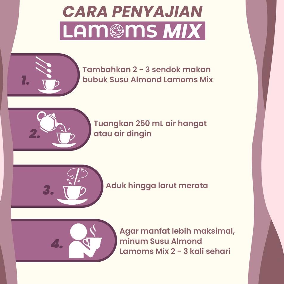 Pusat Grosir ASI Lancar & Kental - Susu Almond + Soya + Katuk + Pomegranate - 6x Minum - Lamoms Mix 