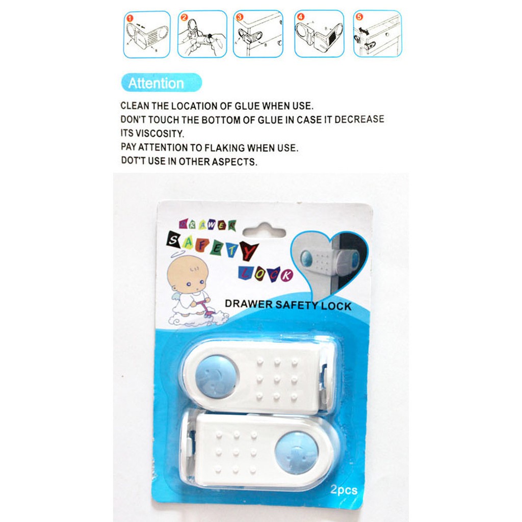 Baby Safety Drawer Lock Pengunci Laci Keamanan Bayi 2 Pcs