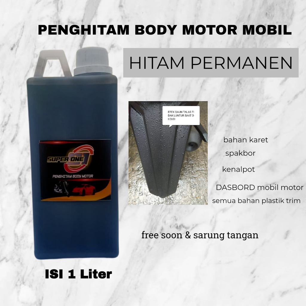 SUPER ONE PENGHITAM BODY KASAR MOTOR MOBIL PERMANEN 1 LITER