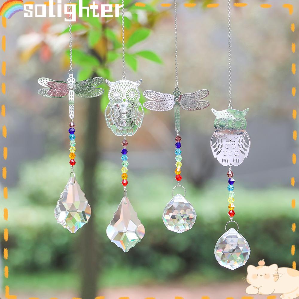 Solighter Crystals Ball Garden Capung Burung Hantu Prisma