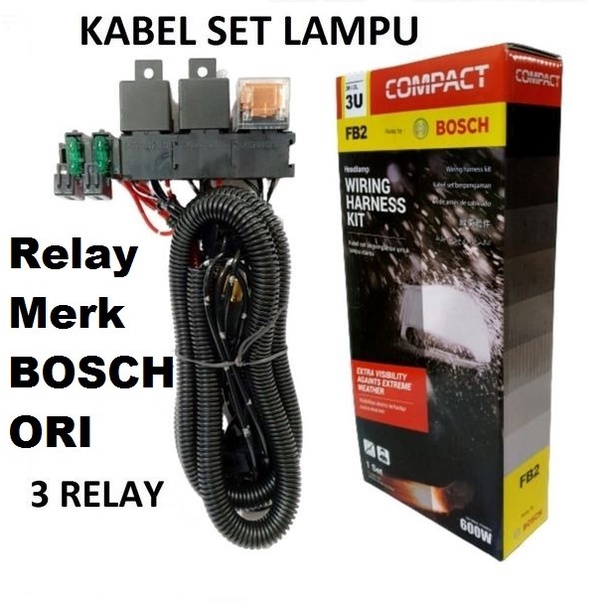 Kabel Relay set lampu utama Head lamp H4 Bosch MX Hi Low 3 SP31 Relay XT31