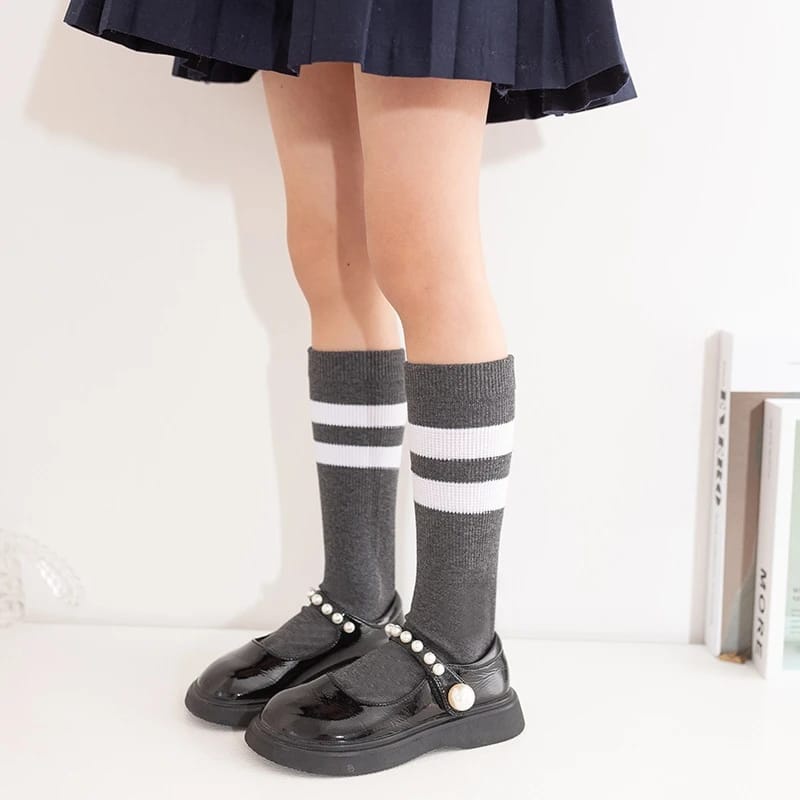 JAPAN STRIPE BLACK SOCK KAOS KAKI PANJANG ALA JEPANG KOREA FASHION IMPORT