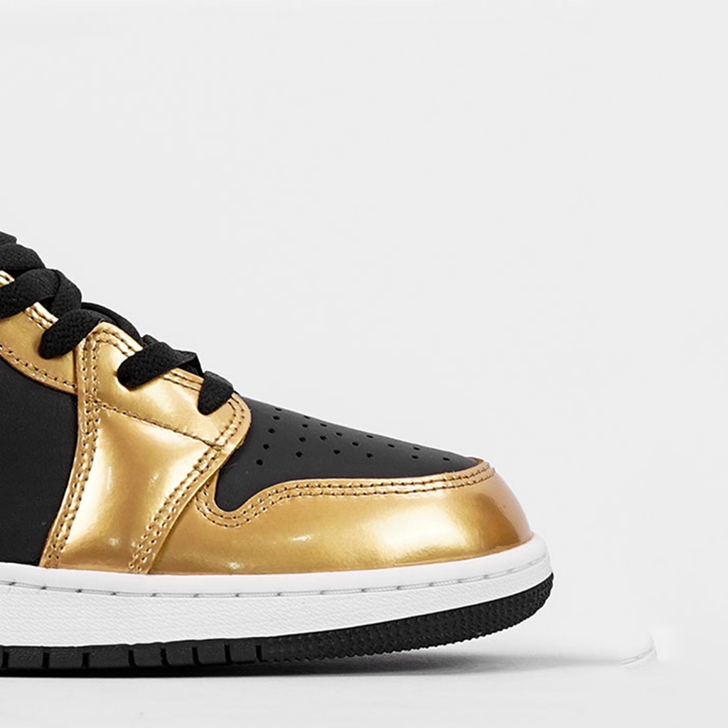 Air Jordan 1 Mid Black Metallic Gold GS