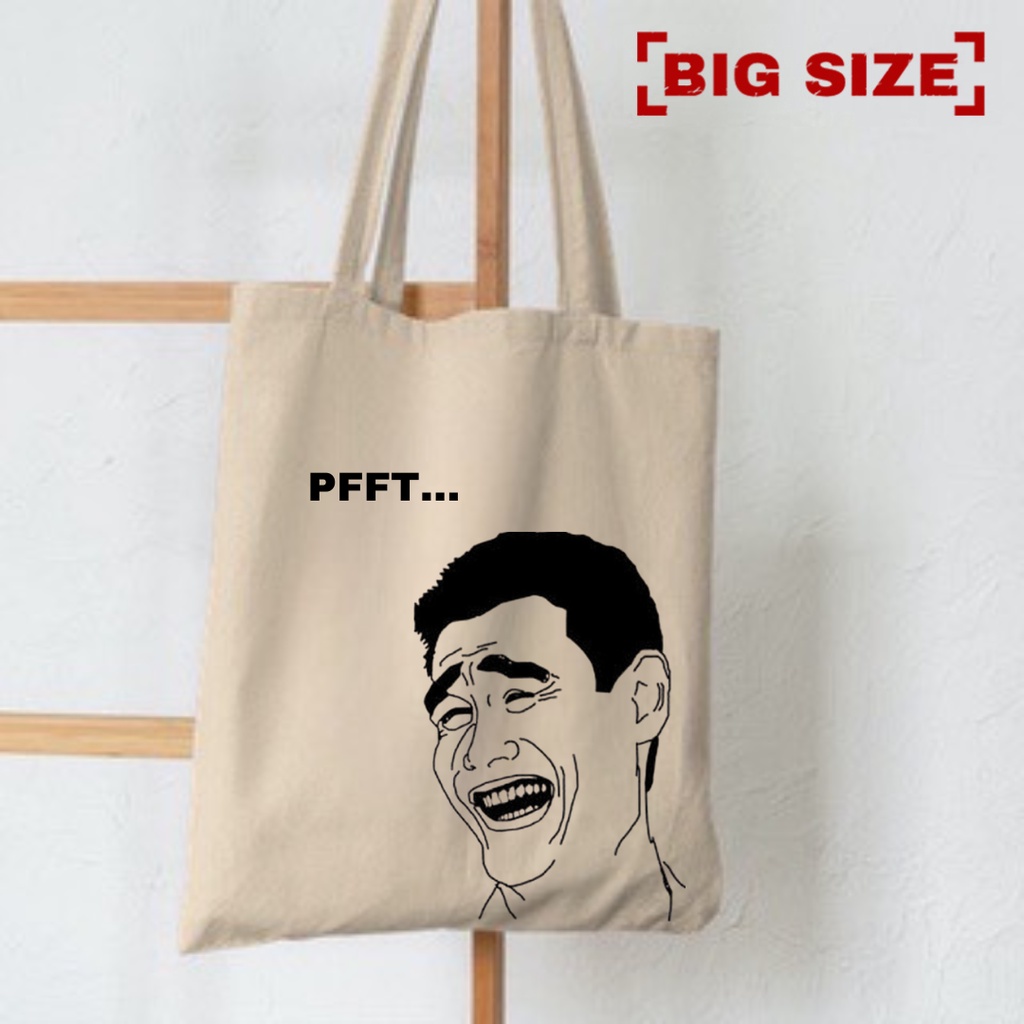 FLASH SALE 10.10 - TOTE BAG MEME LUCU RESLETING BAHAN KANVAS TEBAL MUAT LAPTOP UKURAN 35X40 CM - TOTE BAG MAHASISWA - TOTE BAG KULIAH , KAMPUS - TOTE BAG LUCU BAHAN KUAT DAN TEBAL