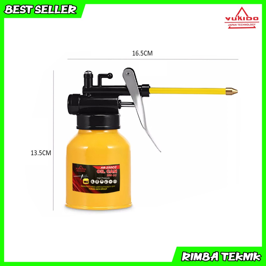 Oil Can 250cc Alat Pelumas Pompa Oli Selang Fleksibel Oil Can Gun Kaleng YUKIDO