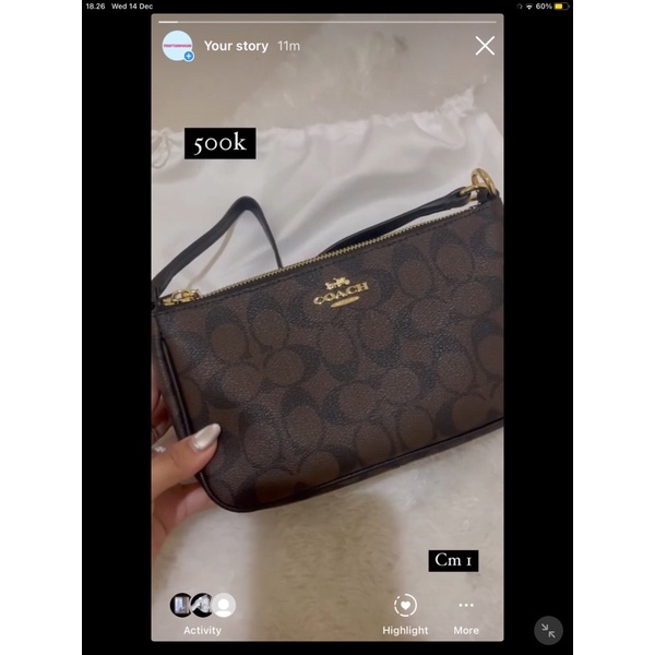 coach top handle pouch