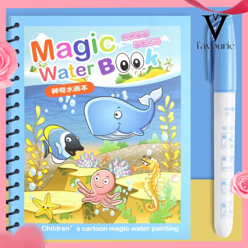 CODPuzzle ajaib anak-anak  buku cat air  grafiti berulang  air jernih  lukisan tangan  lukisan taman kanak-kanak  dapat digunakan kembali-FA