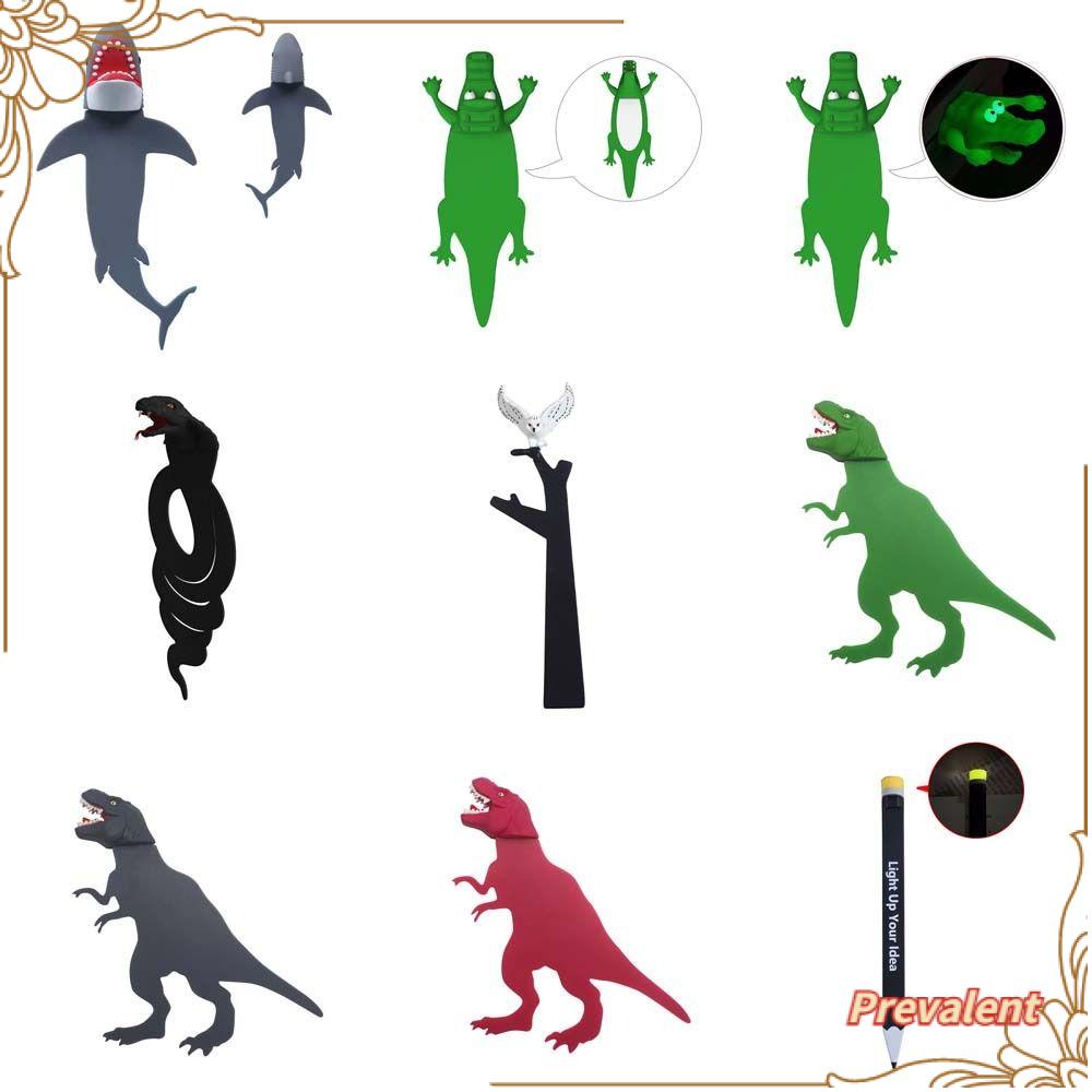 Preva 3D Bookmark Alat Tulis Hadiah Anak Crocodile PVC Bookmark Halaman Perlengkapan Sekolah