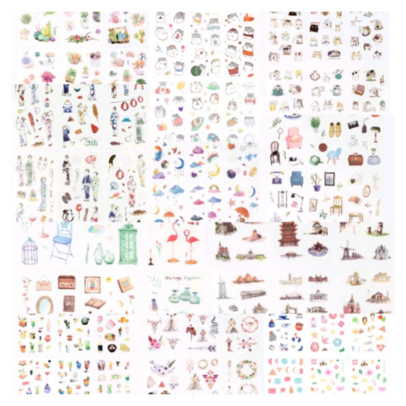 

Sticker Set 6 Sheets Kode MTHZ | Sticker Aesthetic untuk DIY