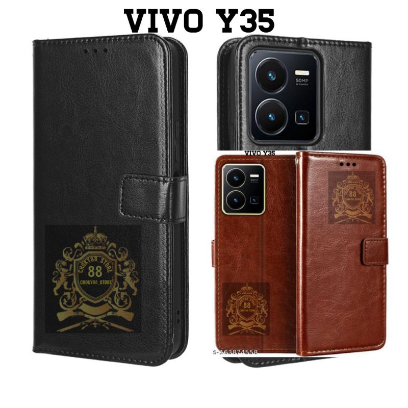 Case Dompet Vivo Y35 Y33s Y20s Y22 Y15 S1 V11 V11 Pro Y15s Y19 Y50 V25 flip Cover Magnet Vivo flip C