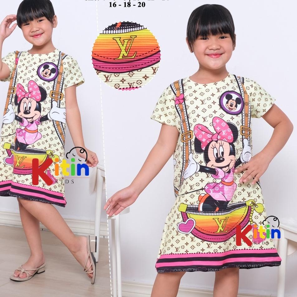 ±±± KITIN - DRESS VIRAL NAIK TURUN DASTER ANAK UKURAN 4-11 TAHUN MOTIF FULL PRINTING BOBA BUBBLE HEL