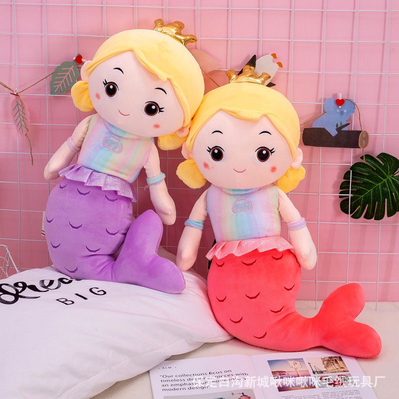 Mermaid Stuffed Crown Mainan Boneka Hewan Lucu Plushie Untuk Hadiah Anak Birhtday