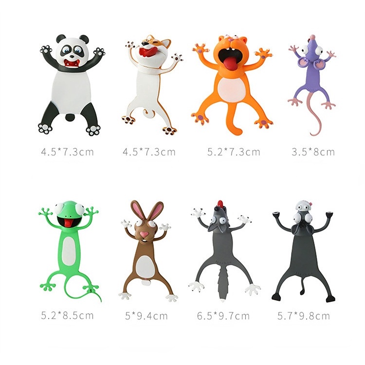 Penanda Kartun Stereo 3D Animal Bookmark Kucing Lucu Asli Bahan PVC Alat Tulis Sekolah Siswa Lucu Anak Kado Bookmark