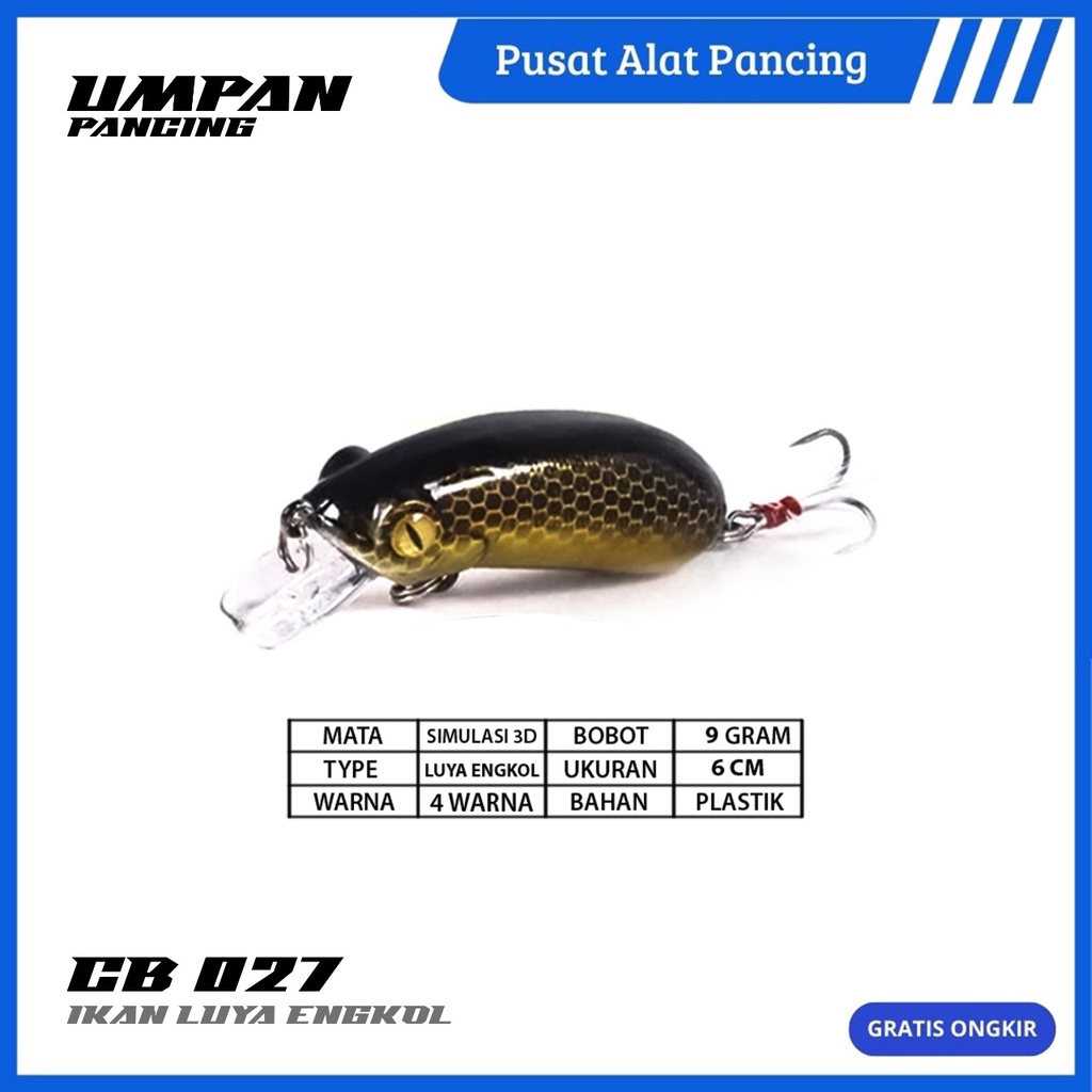 Umpan Pancing Ikan CB027 Umpan Pancing Luya Engkol 6Cm 10G Batu Tenggelam dengan Kait Bulu Umpan Keras Umpan Crank Simulasi Alat Putar Imitasi