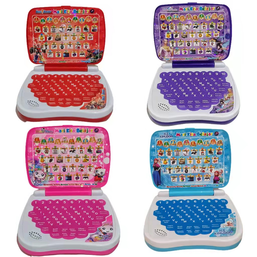 Mainan Anak Edukasi Laptop/Laptop Mini Belajar Untuk Anak Perempuan Dan Laki Laki 4 Bahasa