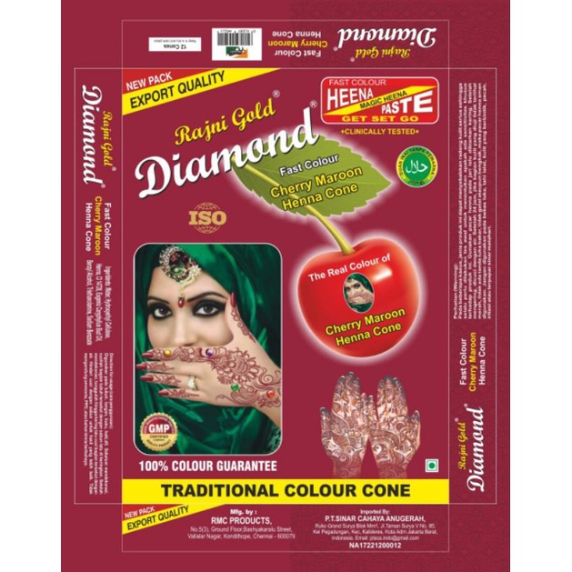 HENNA DIAMOND RAJNI GOLD  (PERBOX)