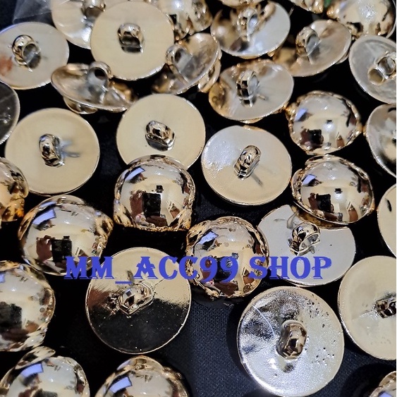 12 PCS KANCING JAMUR POLOS TIMBUL GOLD 22 MM / 2,2 CM