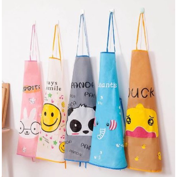 Celemek Anti Air | Apron Celemek Masak Plastik Anti Air Waterproof Anti Minyak Dewasa Karakter Murah