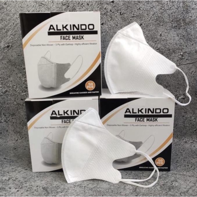 masker duckbill garis alkindo putih t-allejaya Kualitas Baik