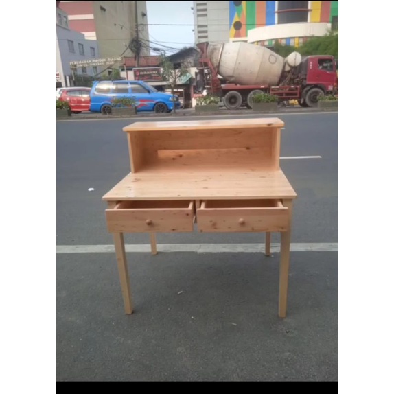 meja belajar minimalis jati belanda