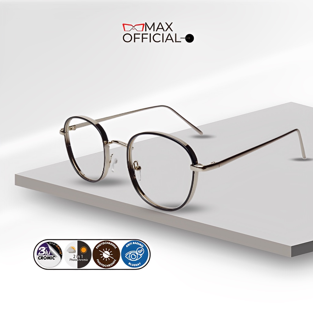 Kacamata Anti Radiasi Blueray Photochromic Metal Fashion Pria dan Wanita 2261