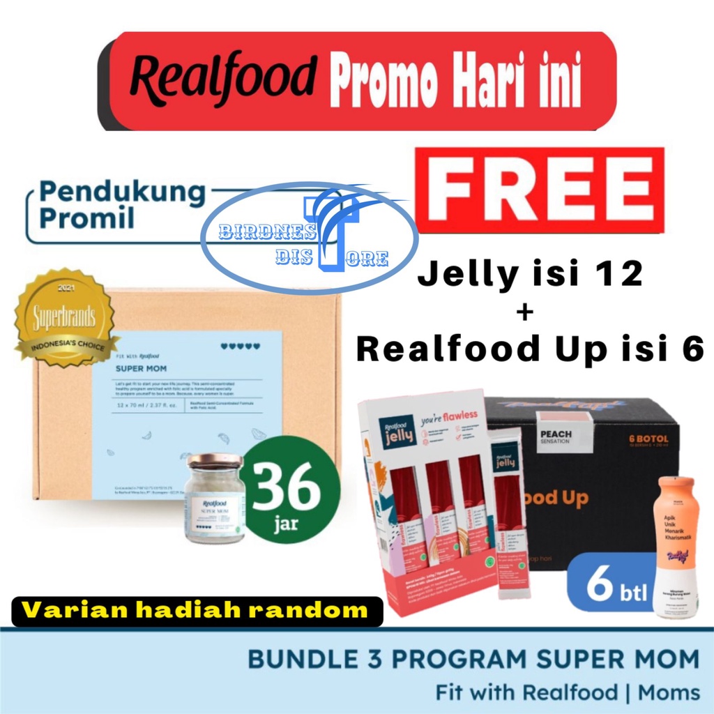 

Realfood Bundle Super Mom khusus Hemat Ongkir ( Minuman sarang walet )