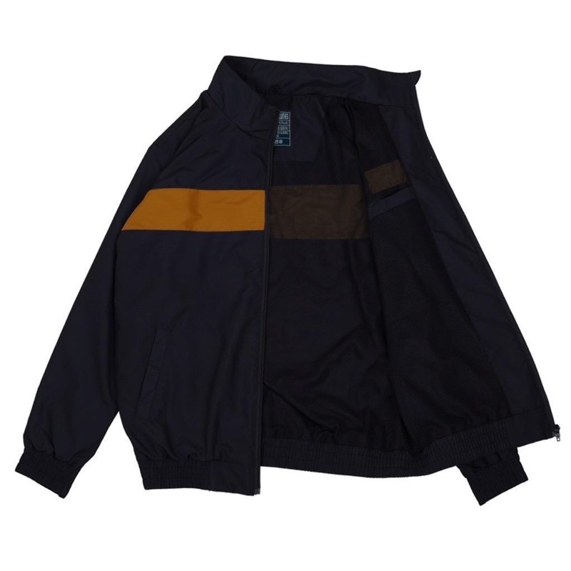PHOMPPHIESS Jacket Tracksuit Hitam Strip Tobacco Jaket Tracktop windbreaker Pria Wanita