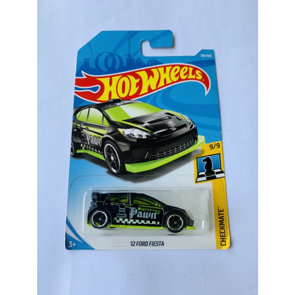 HOTWHEELS HOT WHEELS 12 FORD FIESTA HITAM CHECKMATE PAWN DIECAST MINIATUR MOBIL MAINAN MOBILAN ANAK 