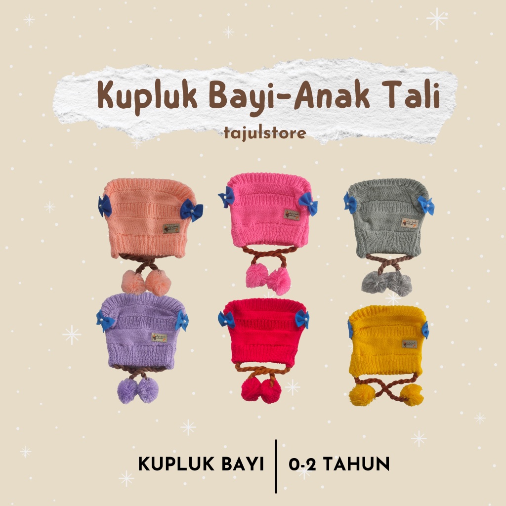 Topi Kupluk Bayi-Anak Rajut Tali | Kupluk Bayi Rajut | Kupluk Bayi