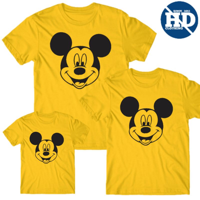 kaos couple Family anak dan dewasa motif karakter Mickey mouse