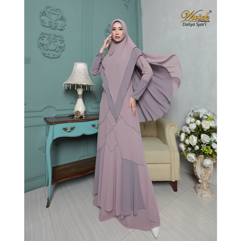 Baju Gamis Syari Set Khimar Daliya Syari by Wwiek Muslimah