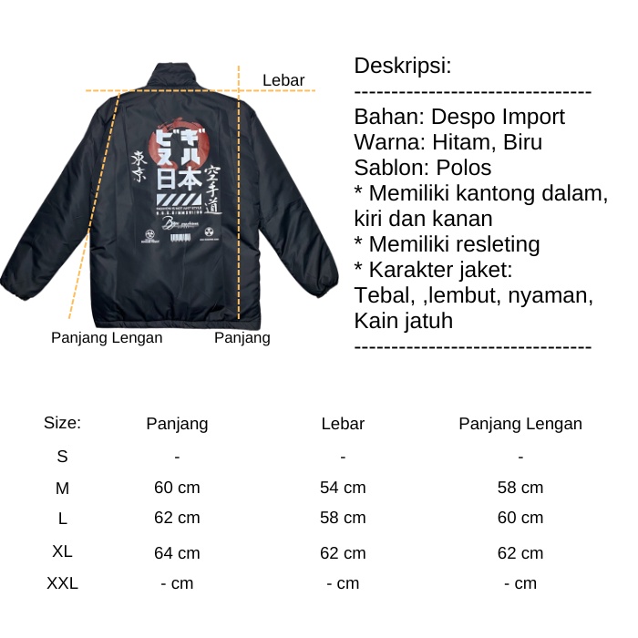Jaket Coach Jacket Parasut Pria Onitsuka Harajuku Japan Windbreaker BGSR