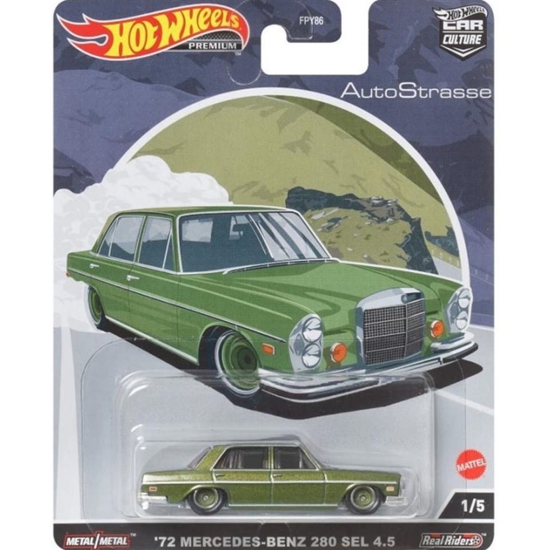 HOTWHEELS PREMIUM 72 MERCEDES BENZ 280SEL 4,5 AUTO STRASSE