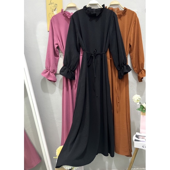Cherry_ Maxi dress / gamis / long Tunic Korean style Matt CRINKLE PREMIUM