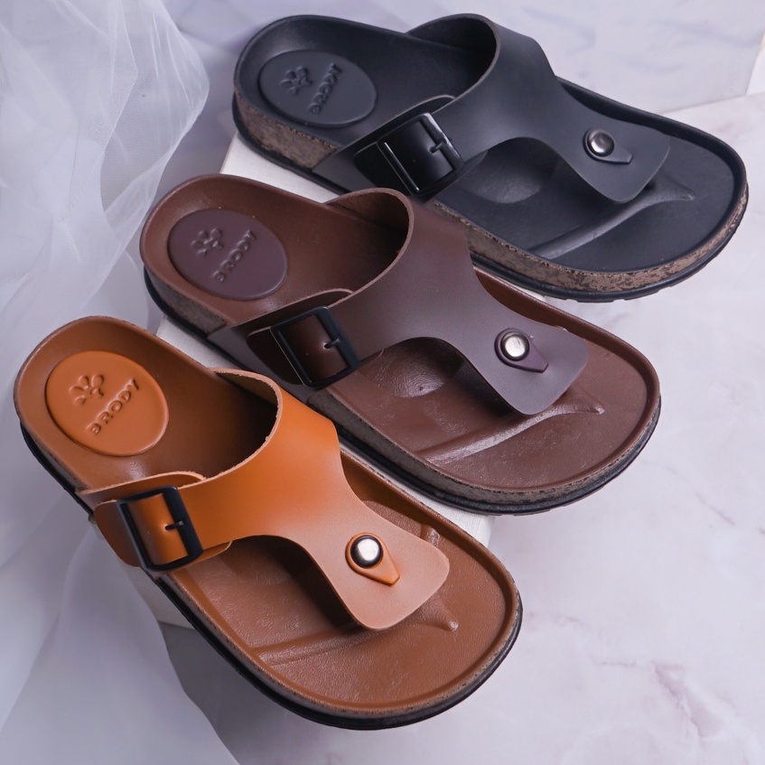 SARASARA YUK - Sandal Pria Jepit Casual Model Puyuh Birken BRODY BOXER ALL COLOR Sendal Laki laki japit Gesper Kasual Kulit Rumahan Size 38 39 40 41 42 43 Ori Original Cowok Warna Hitam Black Brown Cokelat Mocca Terbaru Premium Ori Mall Official Store