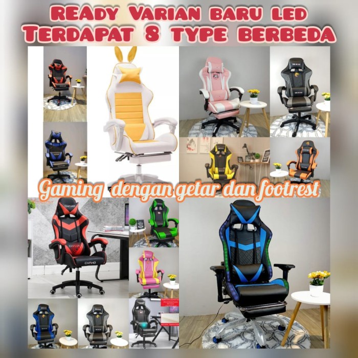 Kursi Kursi Gaming Bangku Gaming Chair Bantal Getar Santai Premium