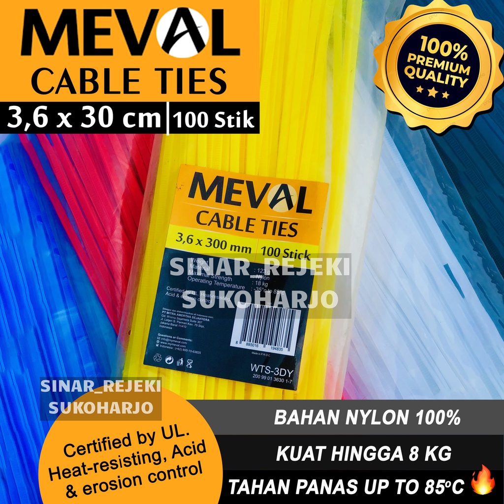 MEVAL Kabel ties Cable tie 3.6x300MM /30CM 3.6