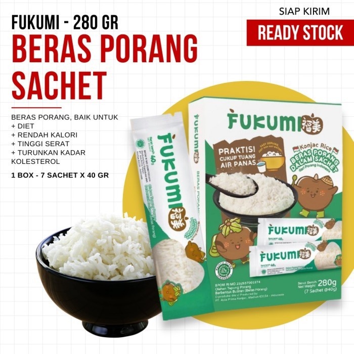 Fukumi Beras Porang 280 gram ( 7 Sachet @ 40 gr) - FUKUMI BERAS