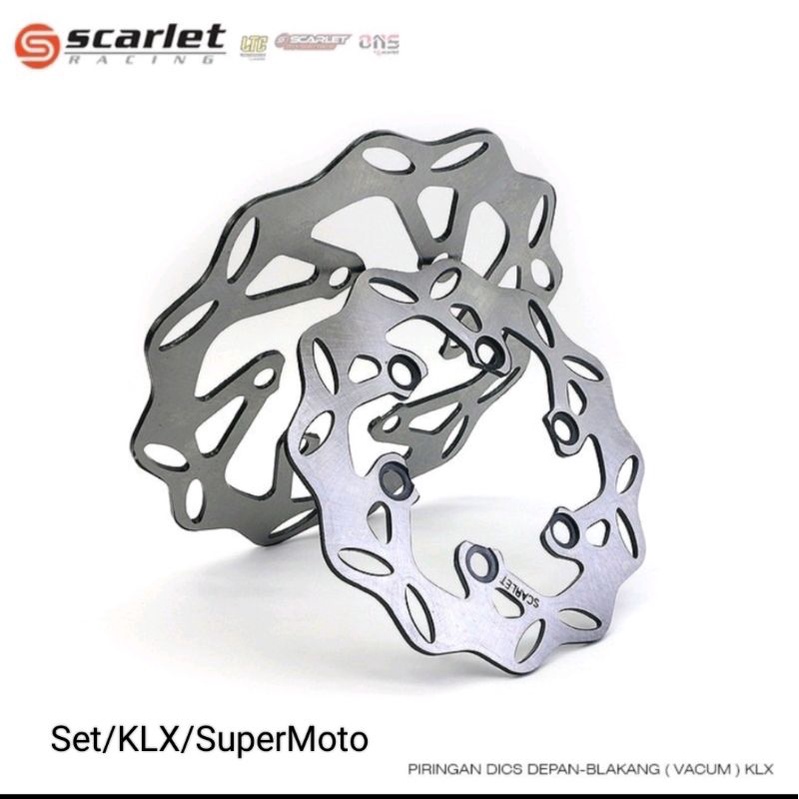 Piringan Disc cakram set Depan/Belakang SuperMoto Scarlet pnp Mtr KLX150/CRF150/WR155 PNP