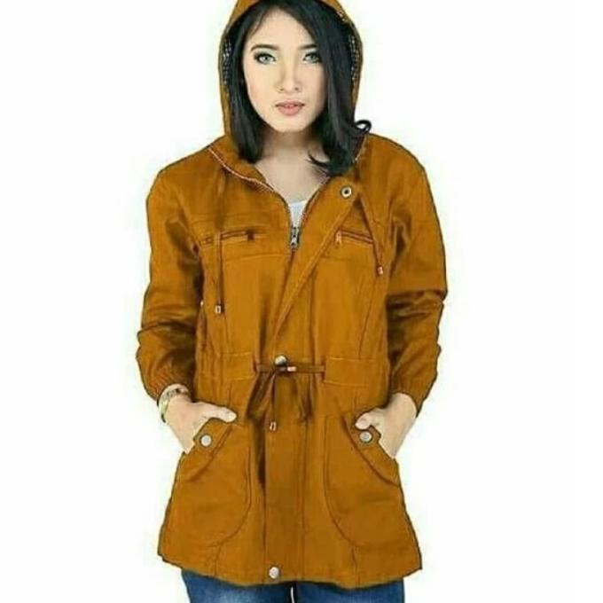 Jaket Parka Wanita Kuning Kunyit